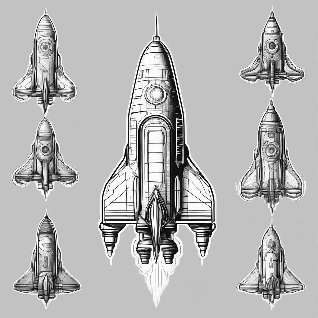 retro sci fi rocket ship