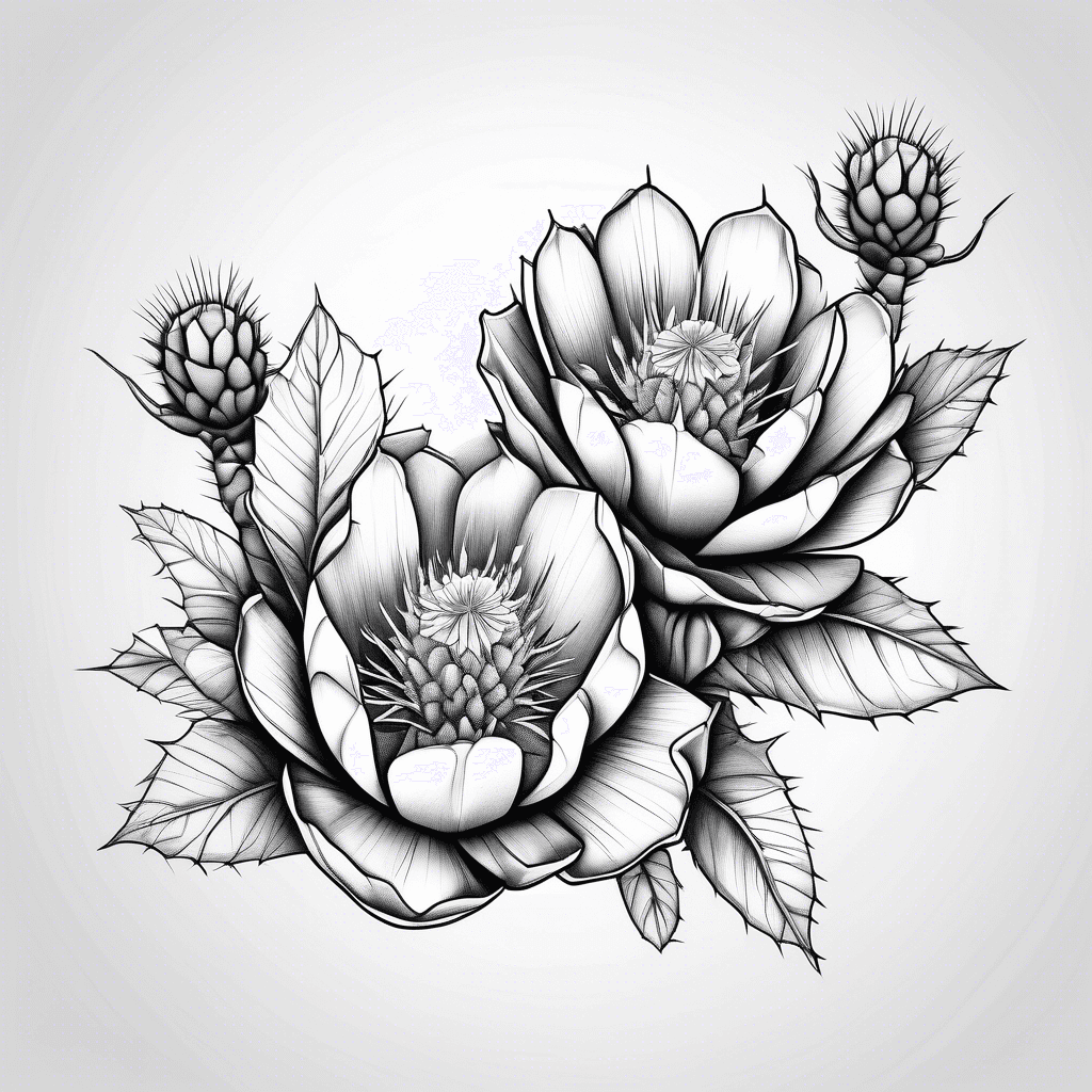 Prickly pear cactus flowers