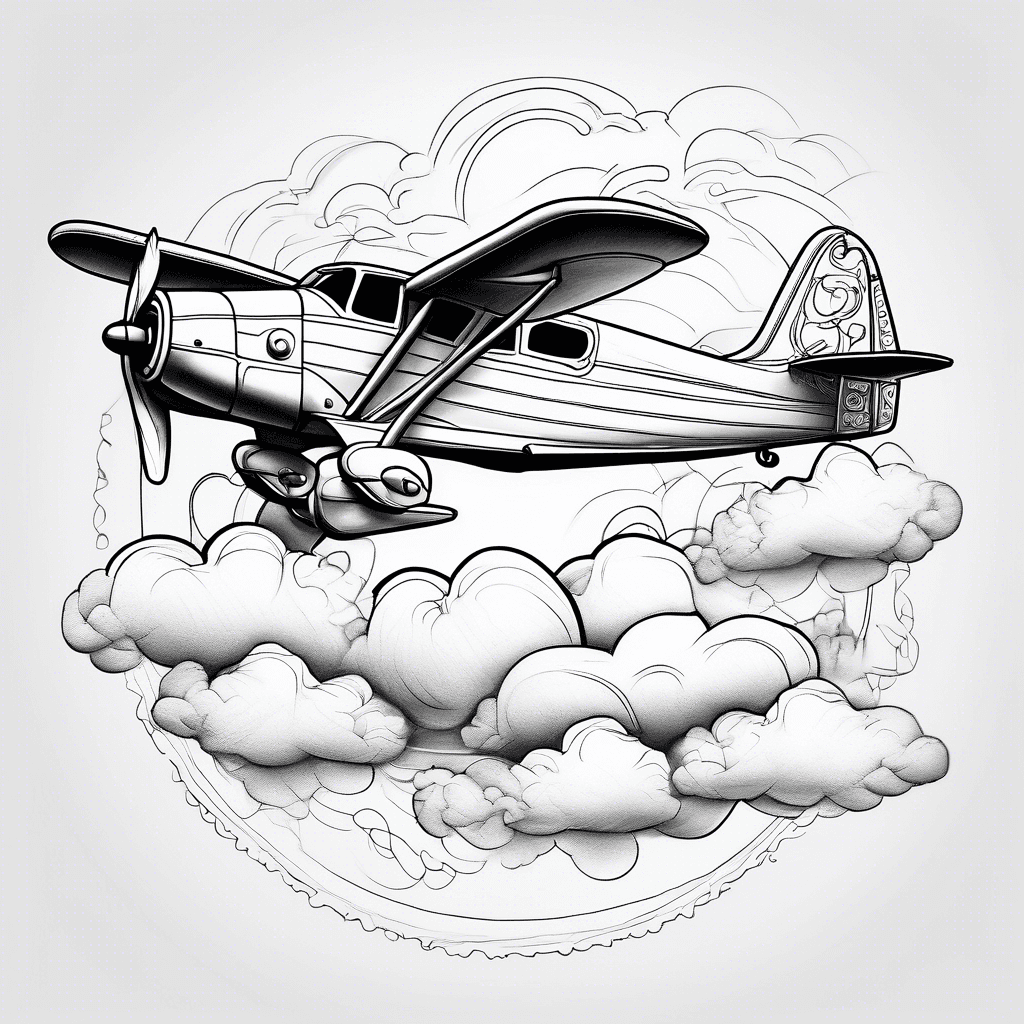 Plane Piper Archer in clouds