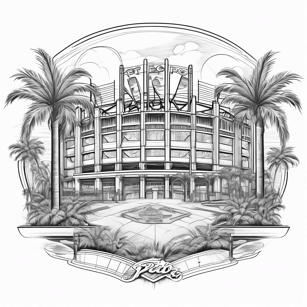 Petco Park with palm trees