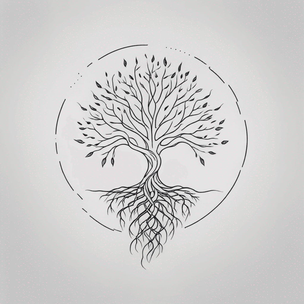 large tree with roots