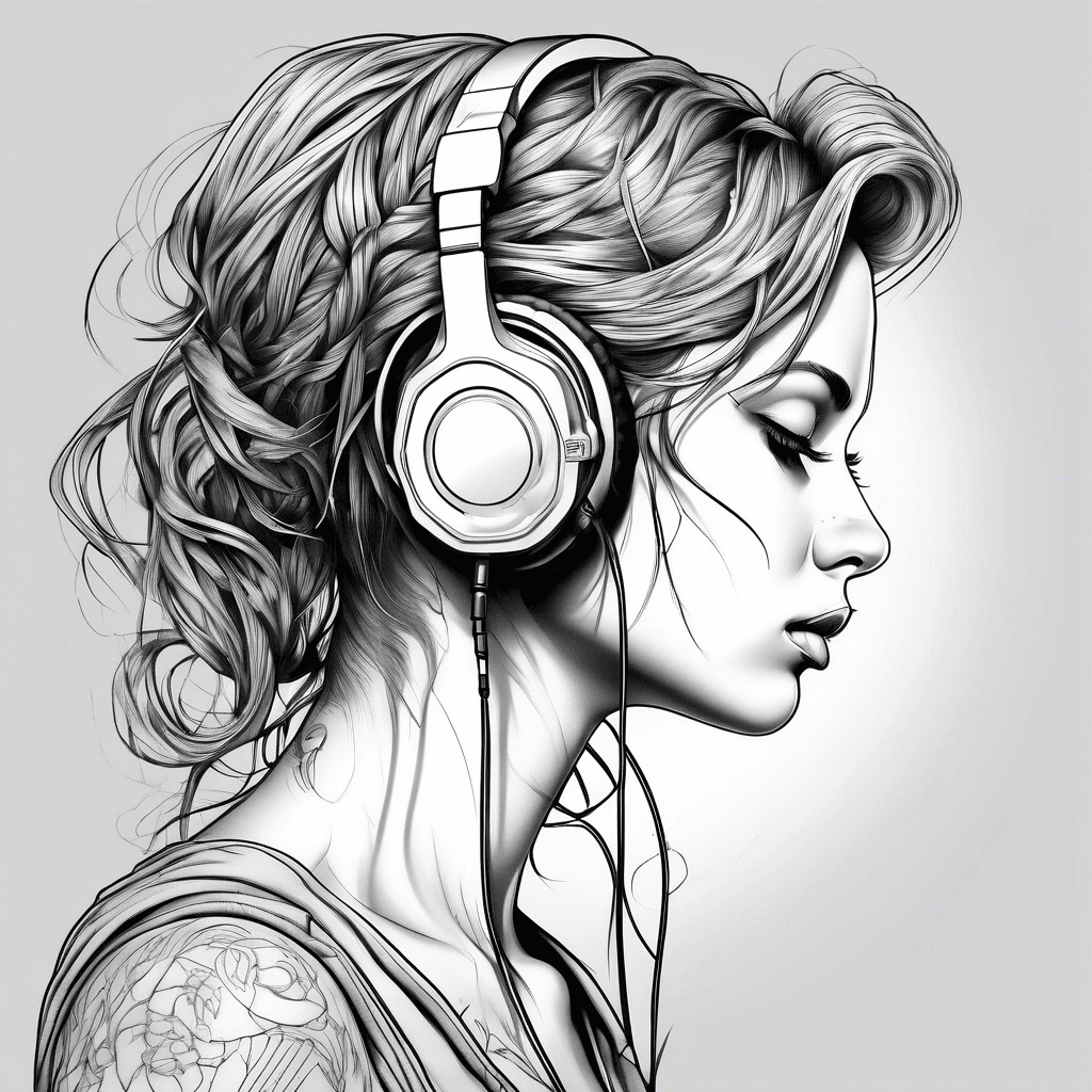 A girl with headphones 