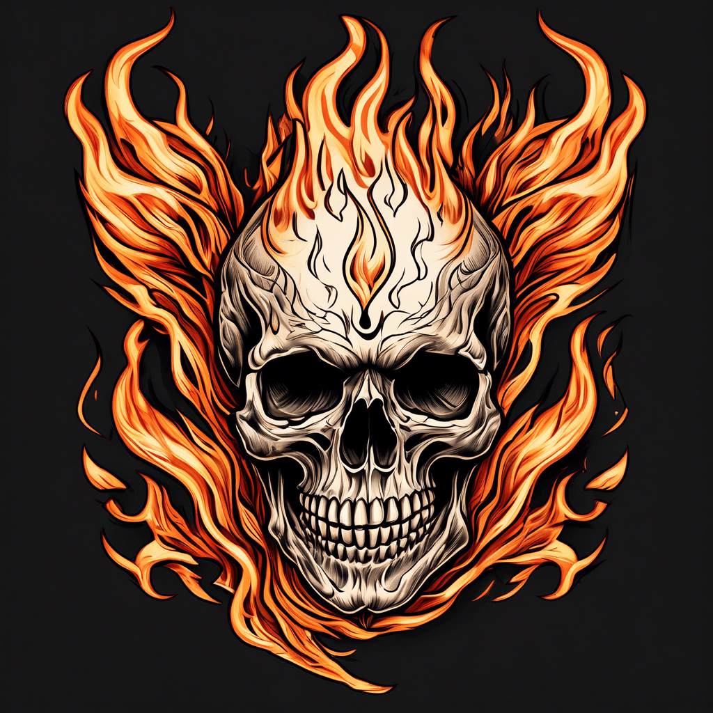 flaming skull