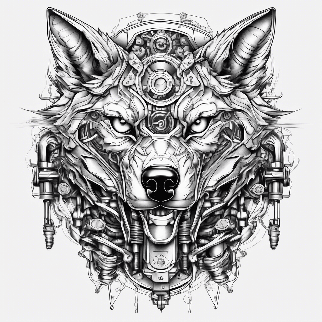 Mechanical wolf head
