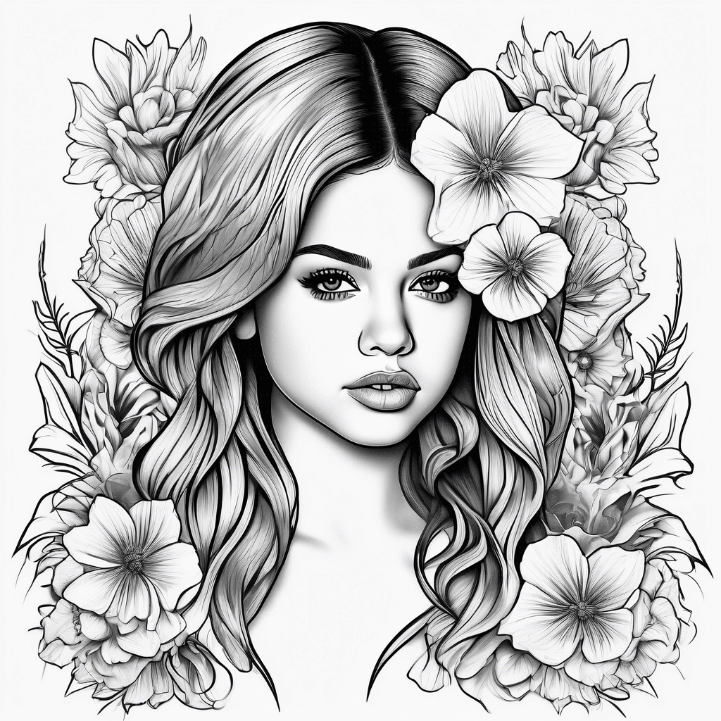 Selena gomez with flowers