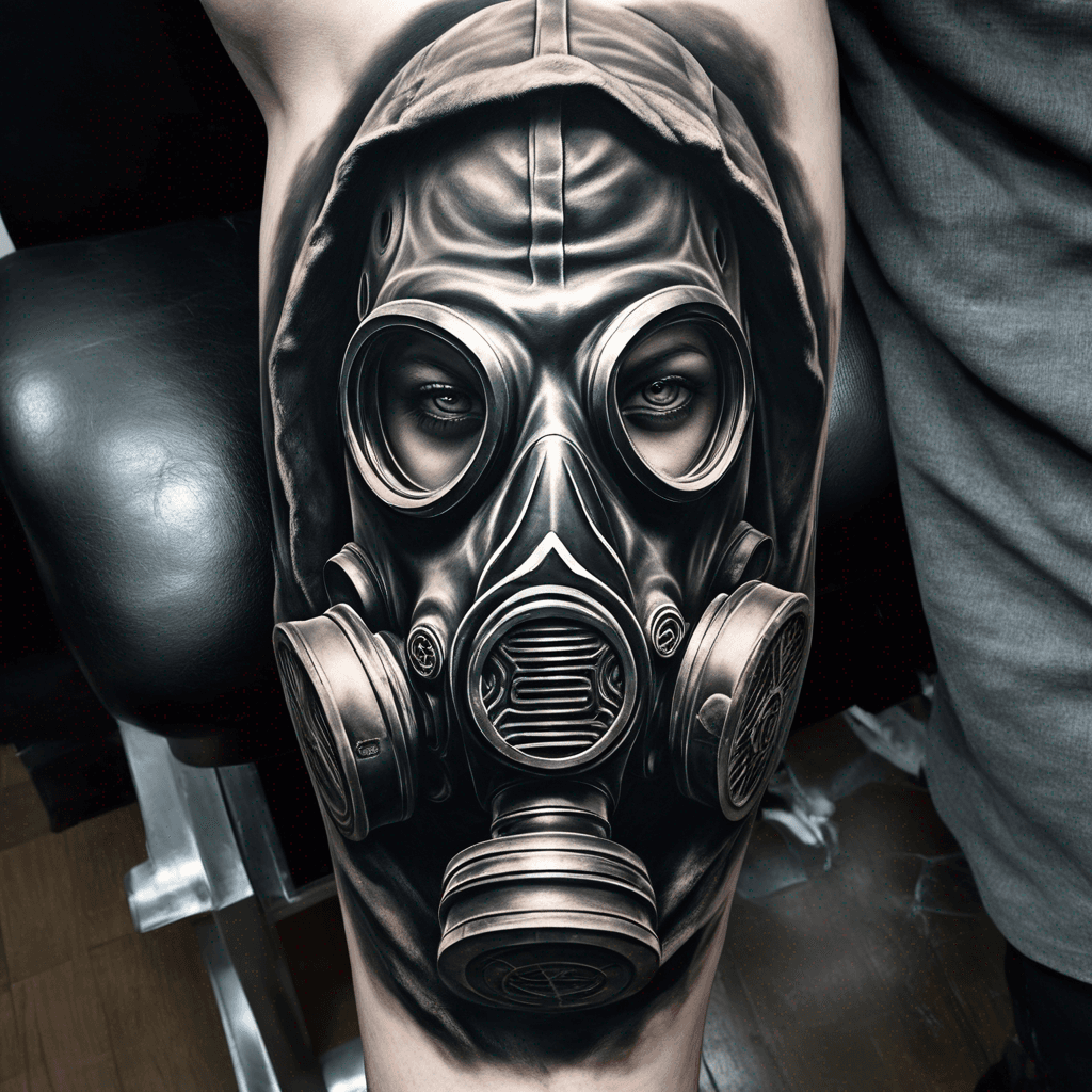 Gas mask petroglyph style