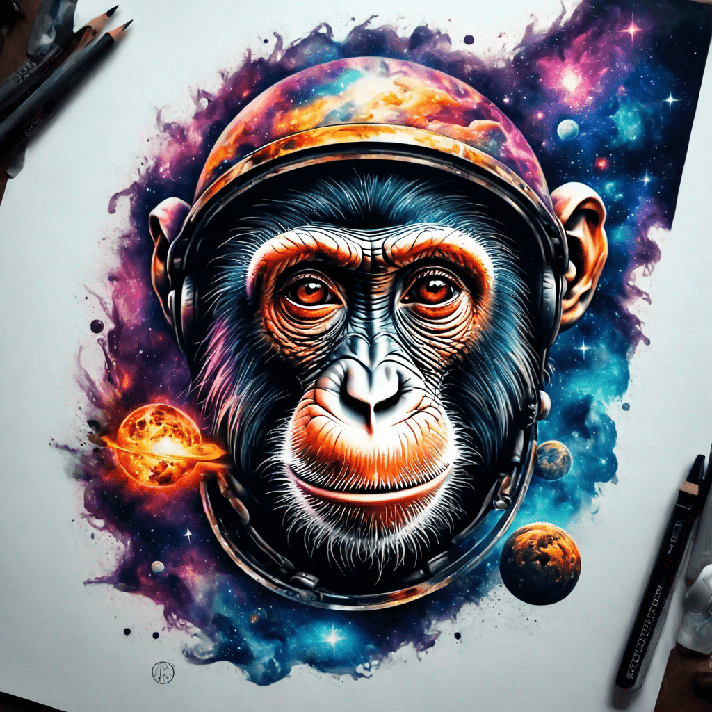 a monkey conquering space