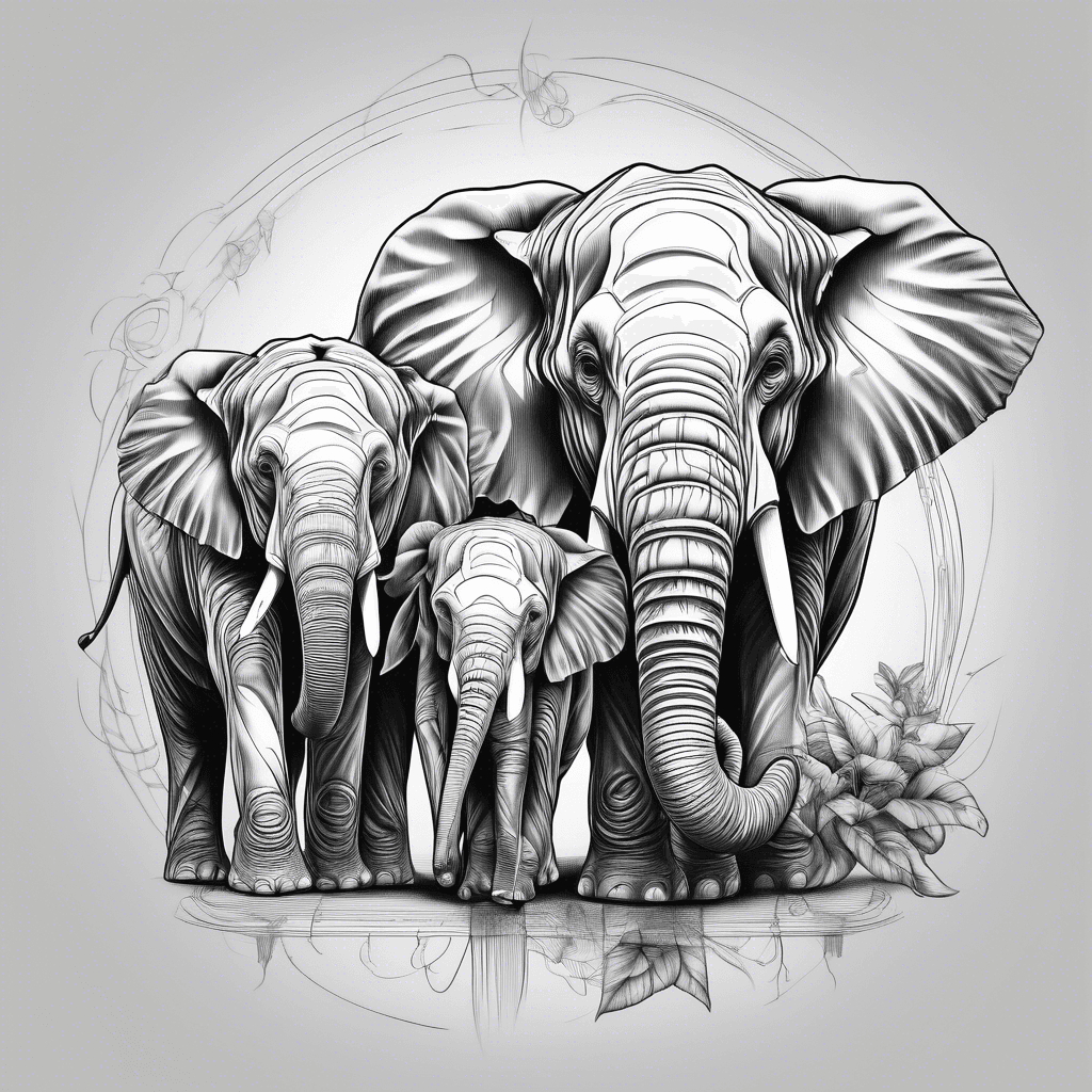 Family of elephant 