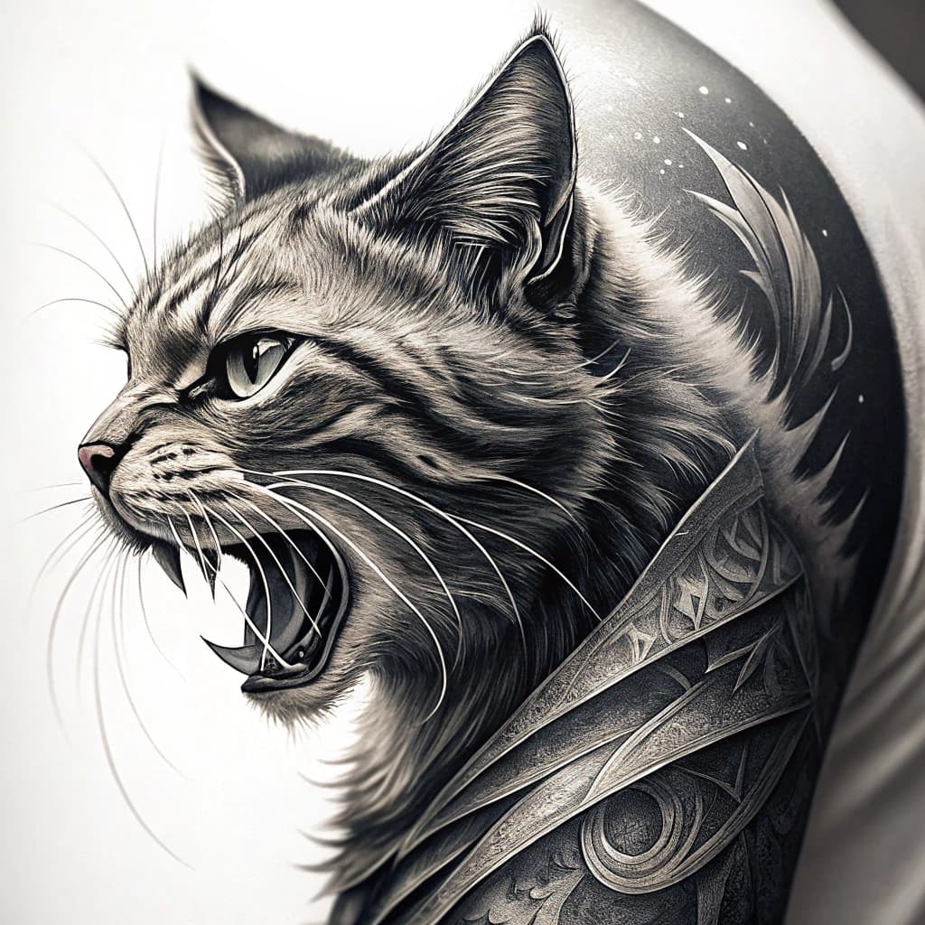 a angry cat