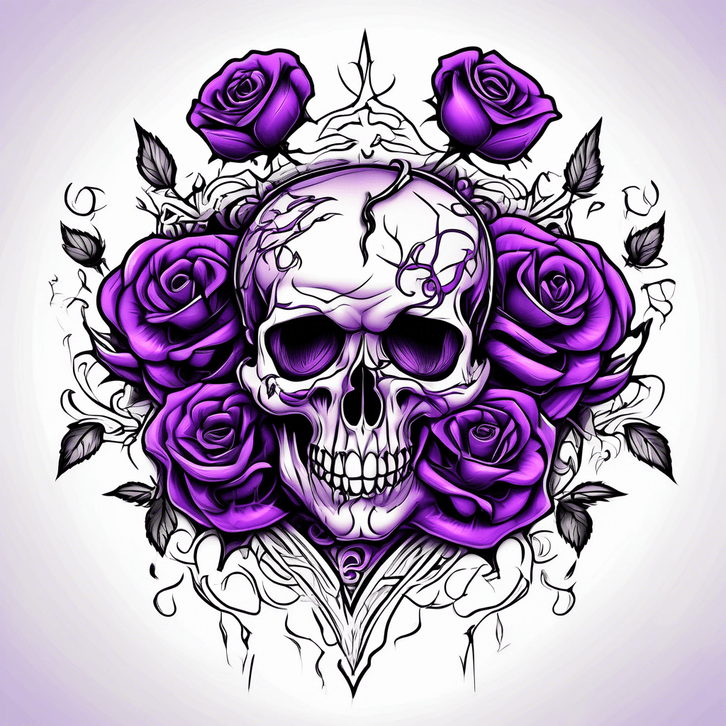 Purple heart black roses