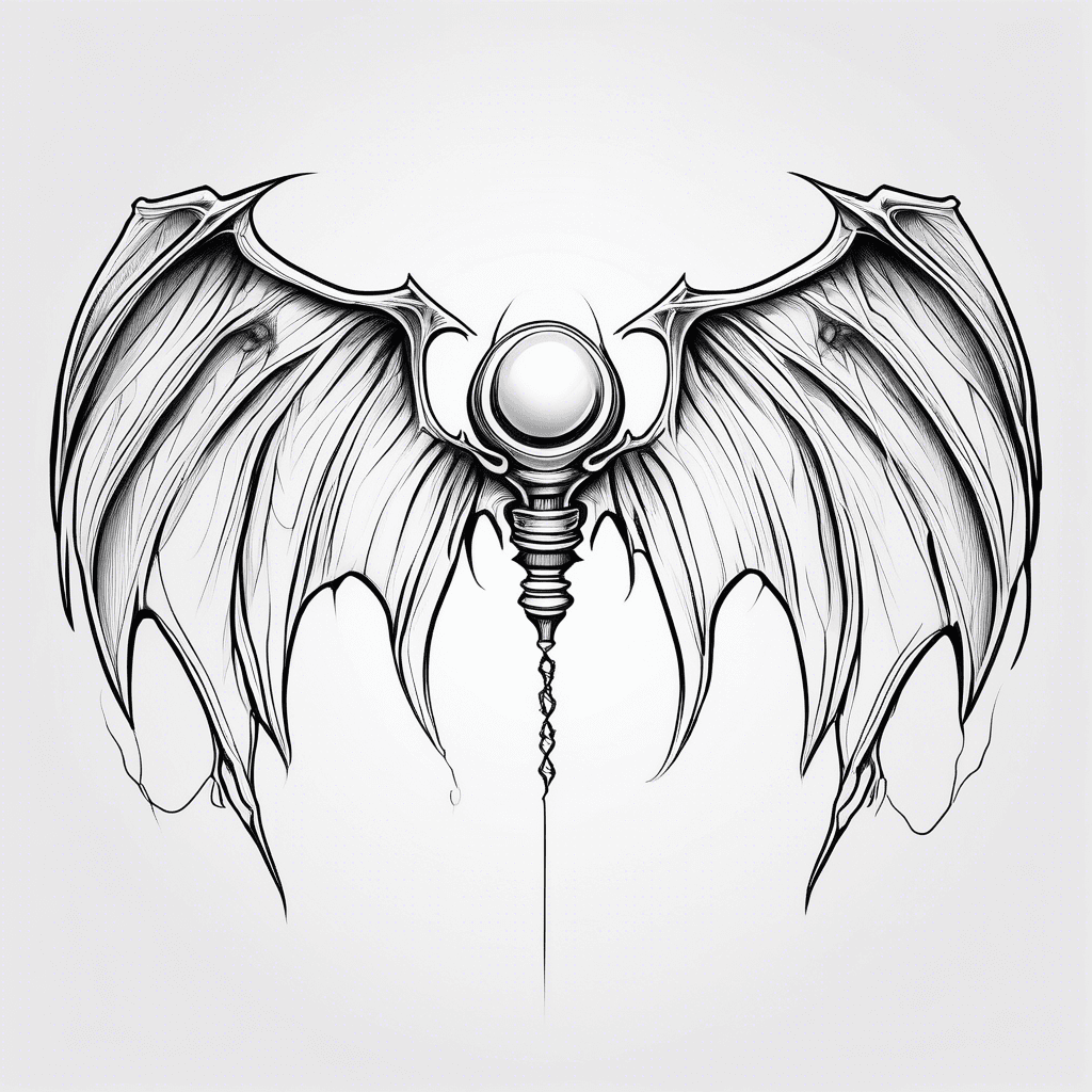 Tattoo pen bat wings