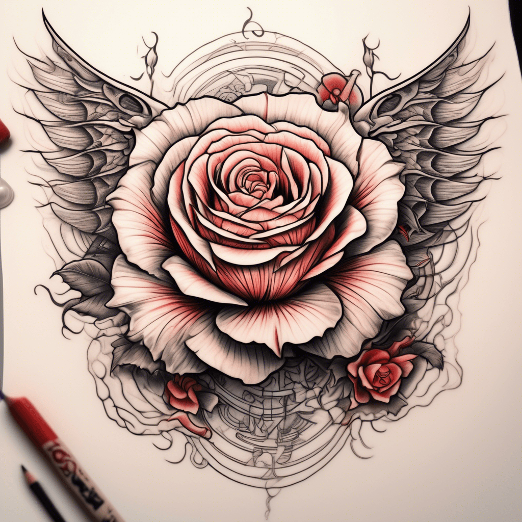  rose with angle wings