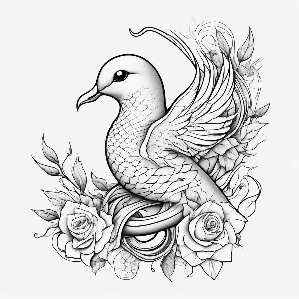 Dove and snake feminine back