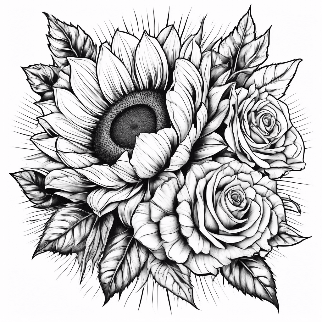 Sunflower rose mixed