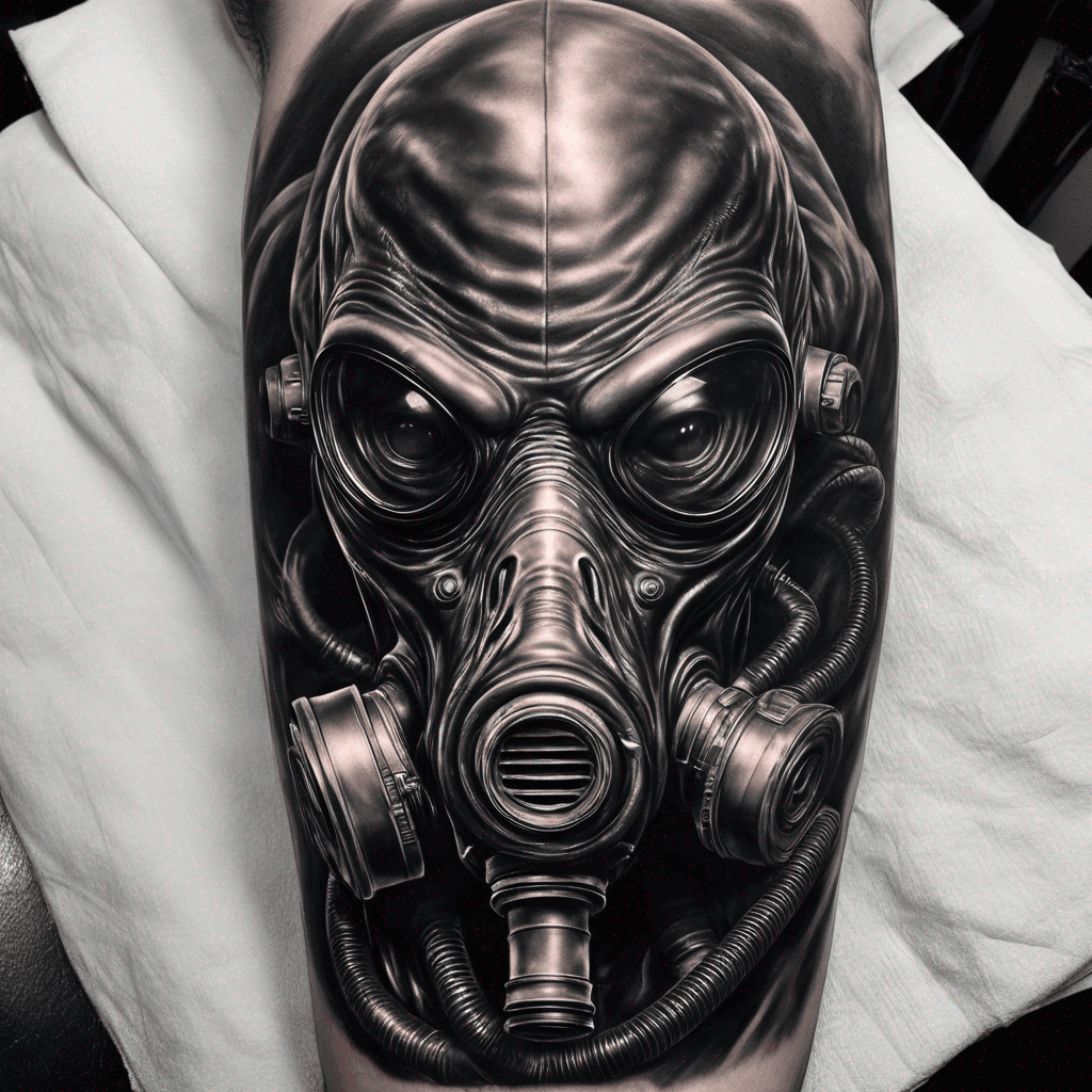 Alien with a gas mask