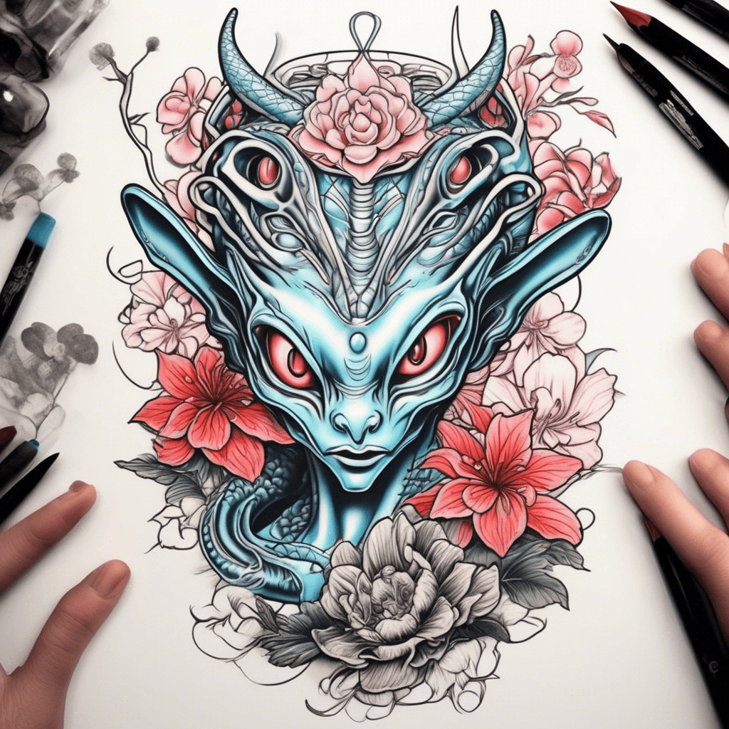 Alien with a flower headband