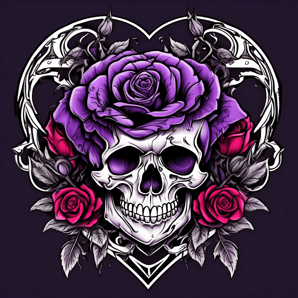 Purple heart black roses