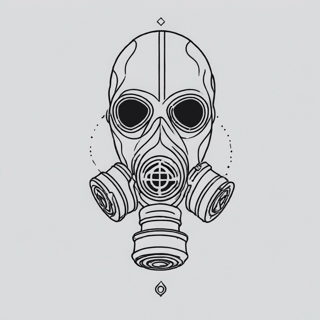 gas mask in a spiral