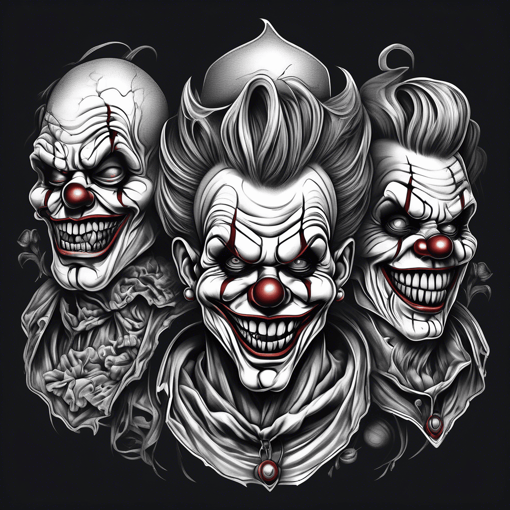 Scary clowns with skulls