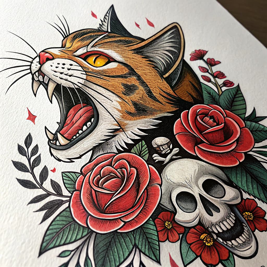 a angry cat