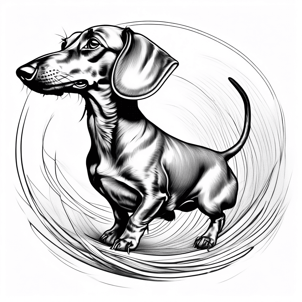 Dachshund chasing his tail
