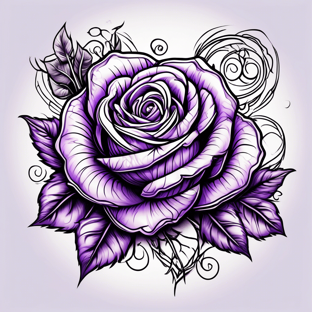 Purple rose and heart 
