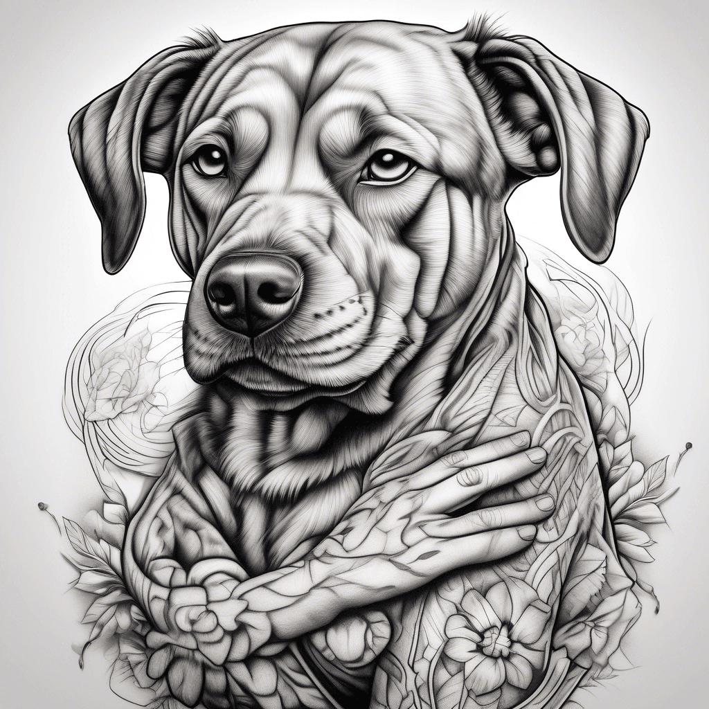 dog being cuddled