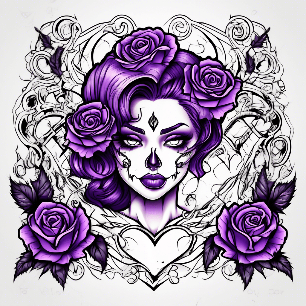 Purple heart black roses