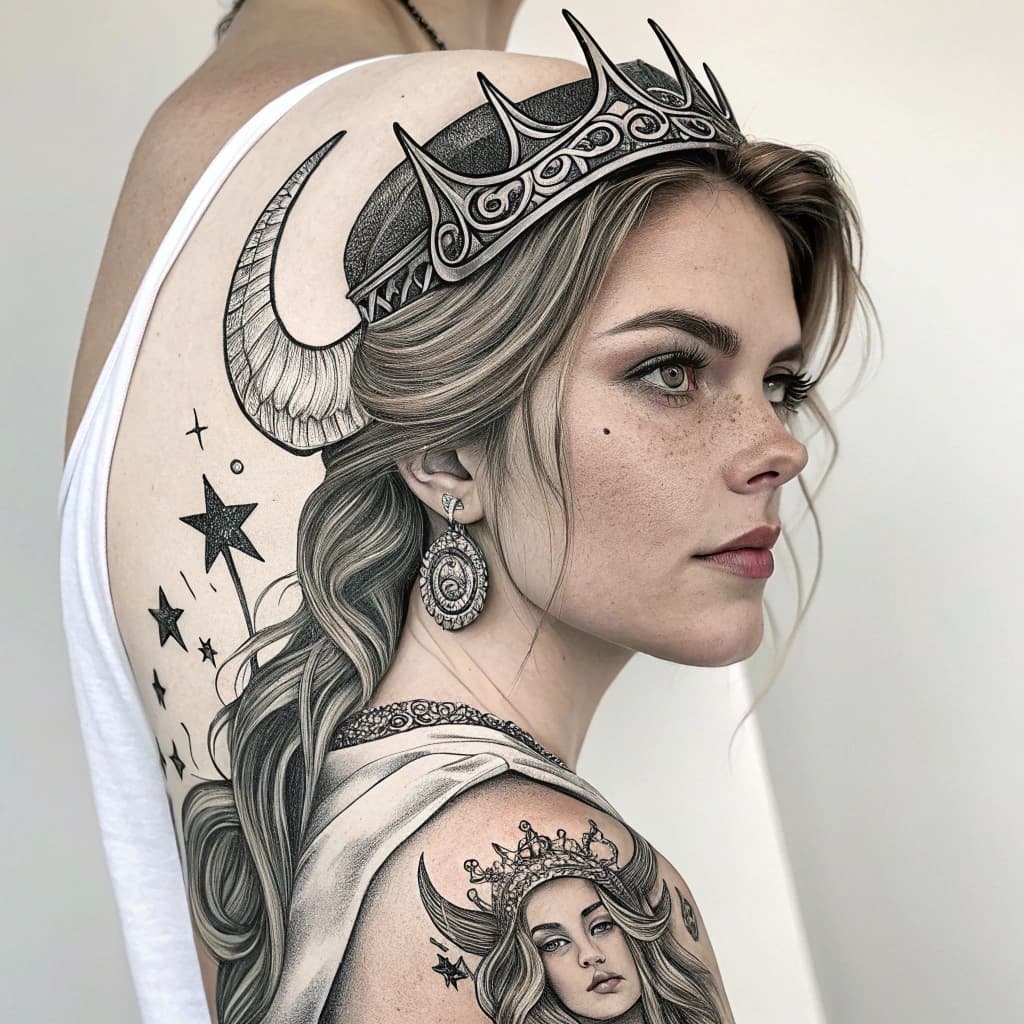 taurus woman portrait tiara