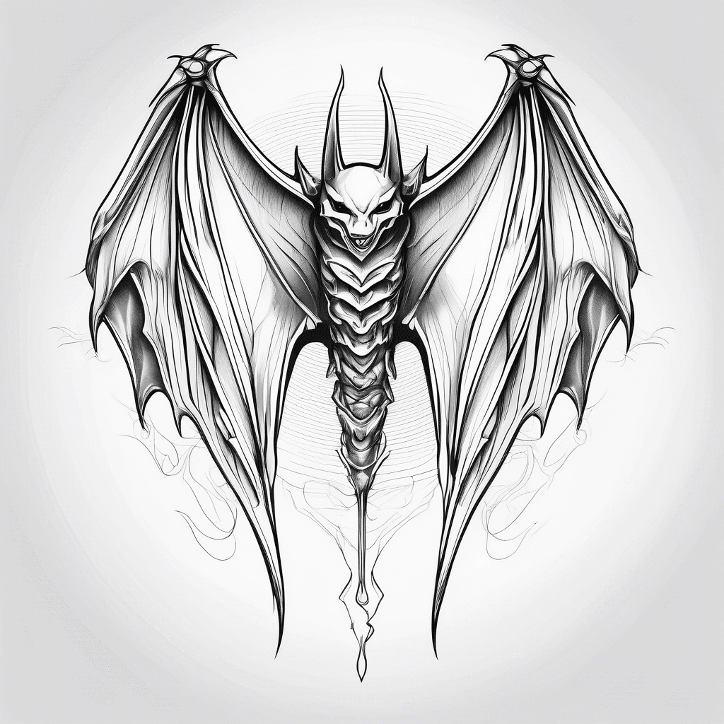 Tattoo pen bat wings
