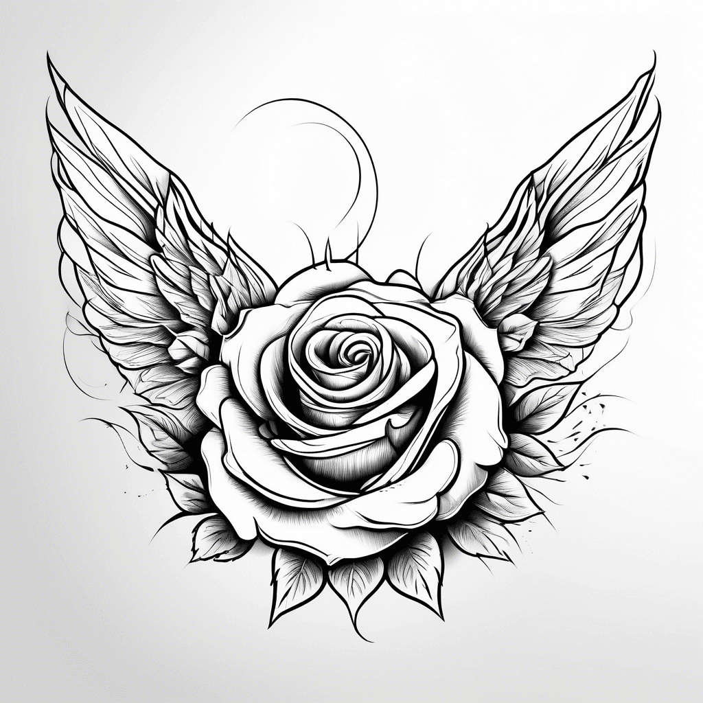  rose with angle wings