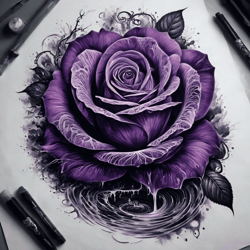 Purple rose and waterfall 