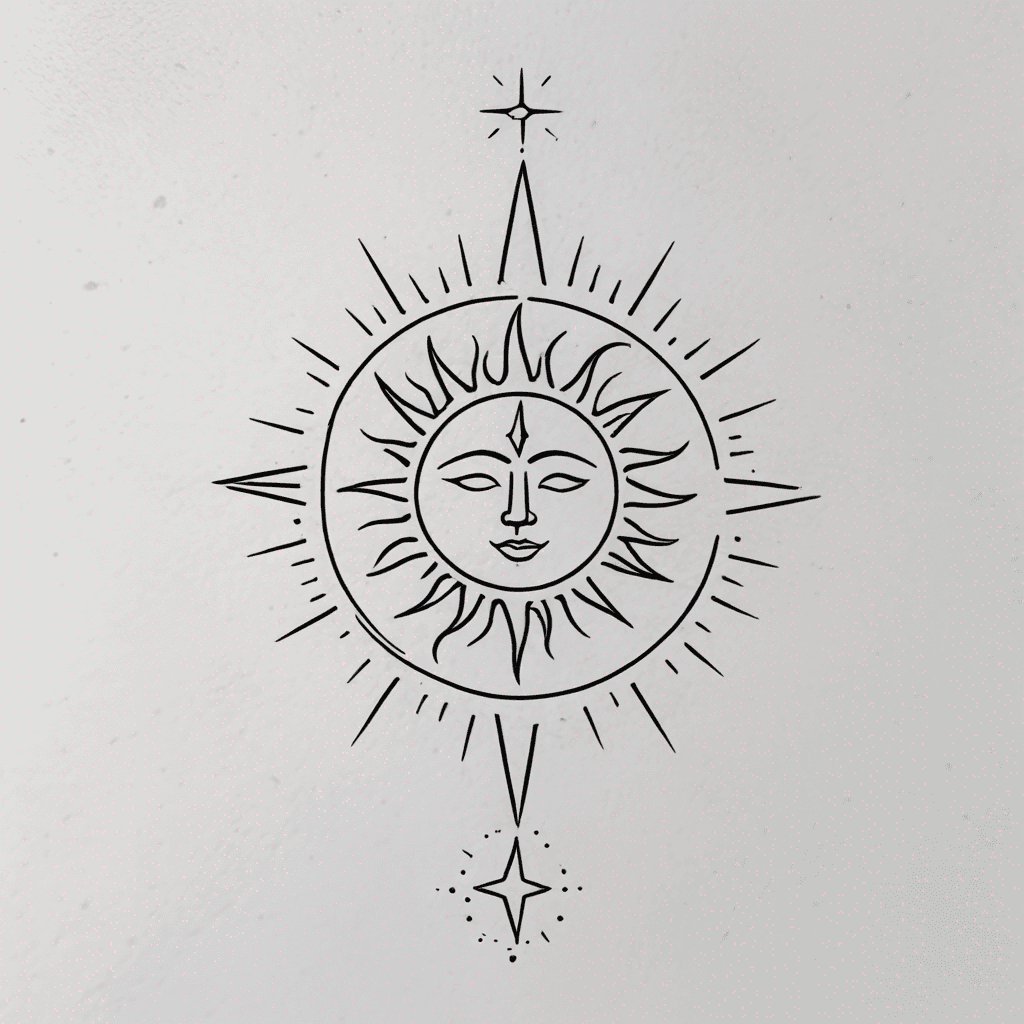 Petroglyph sun and moon