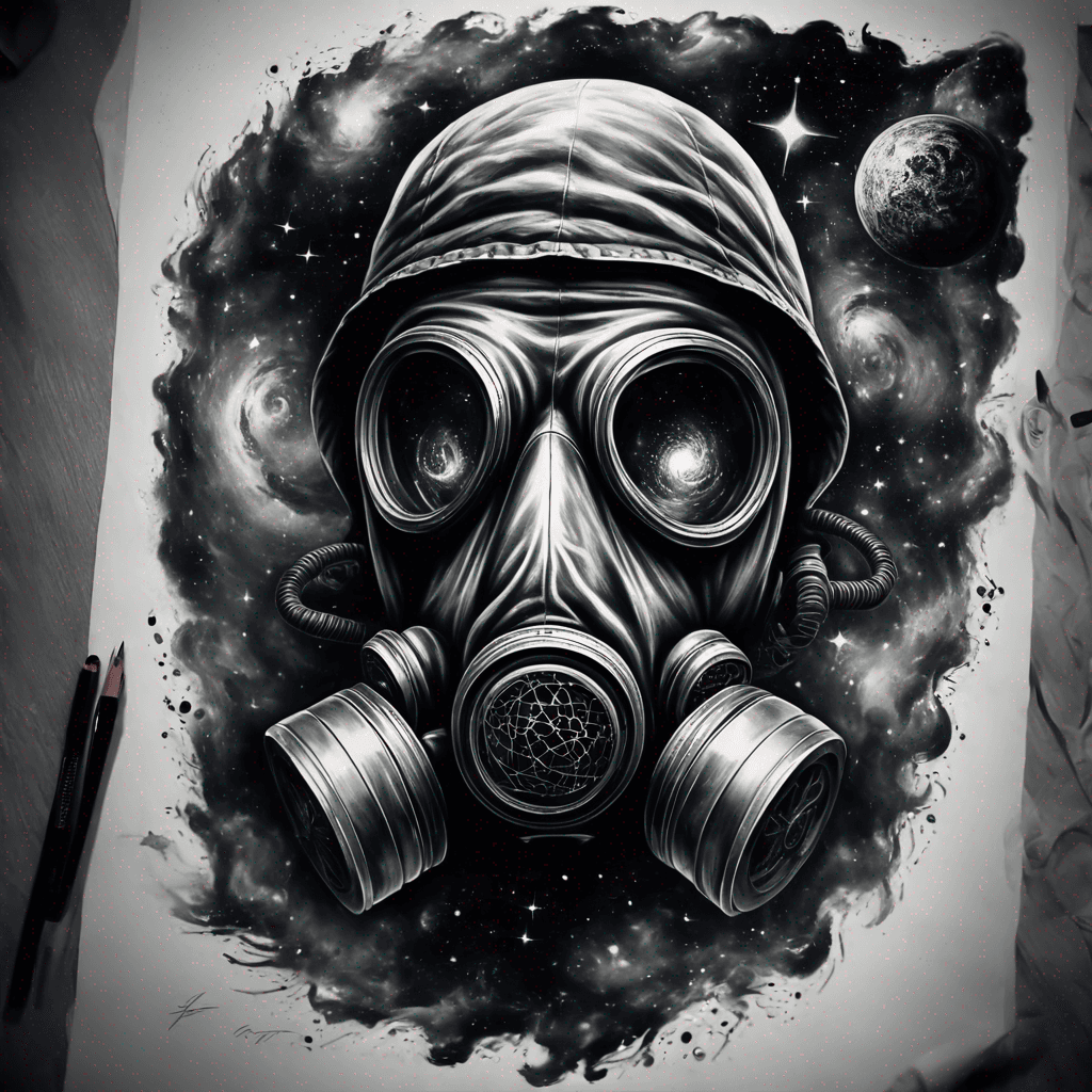 Gas mask in space