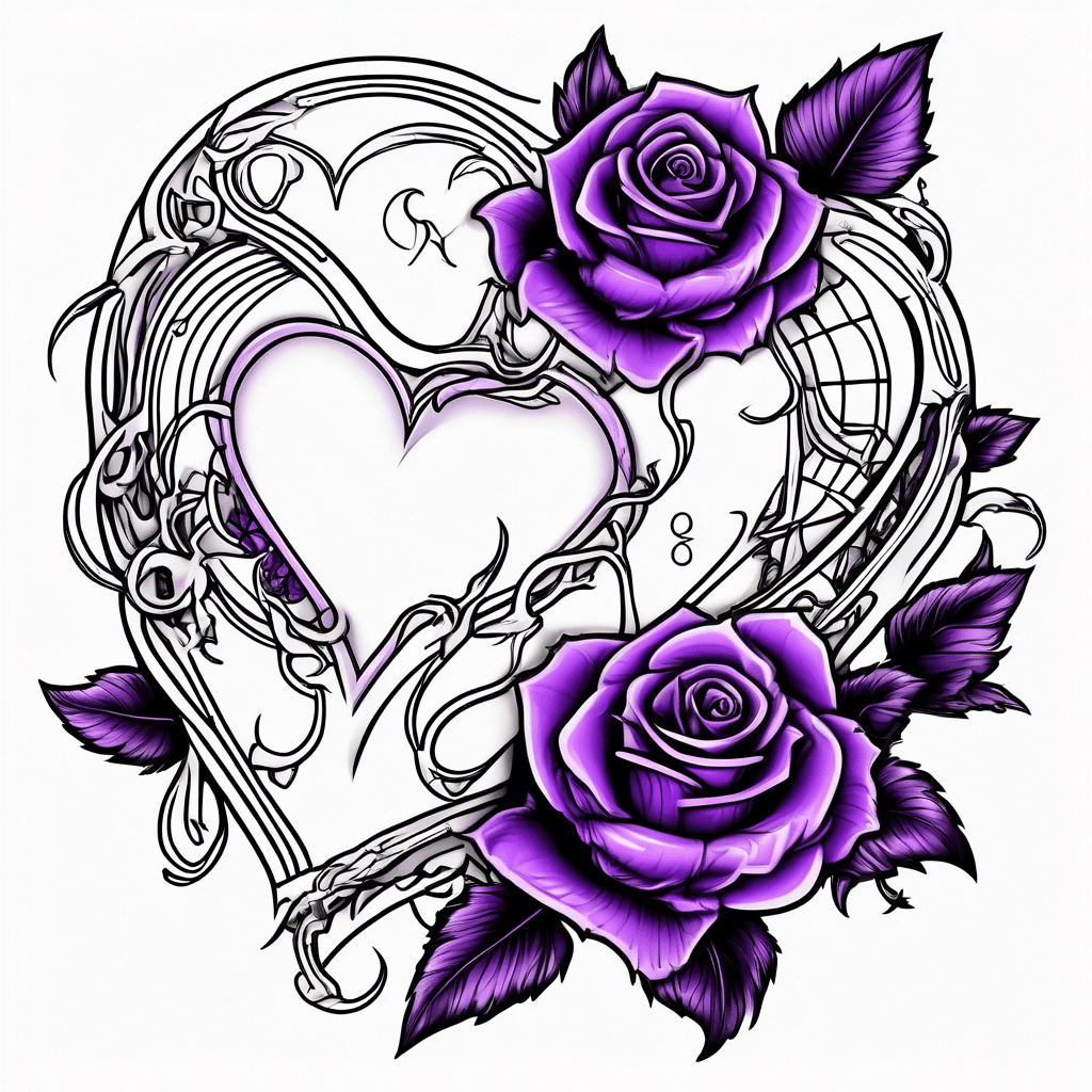 Purple heart black roses