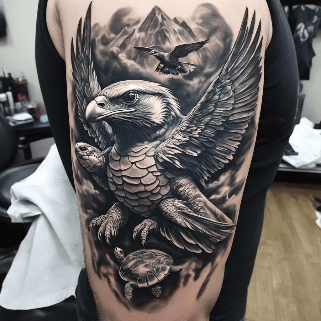 Thunderbird and turtle
