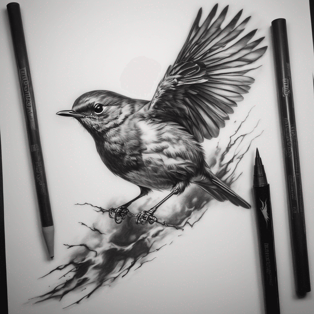 Robin swooping down