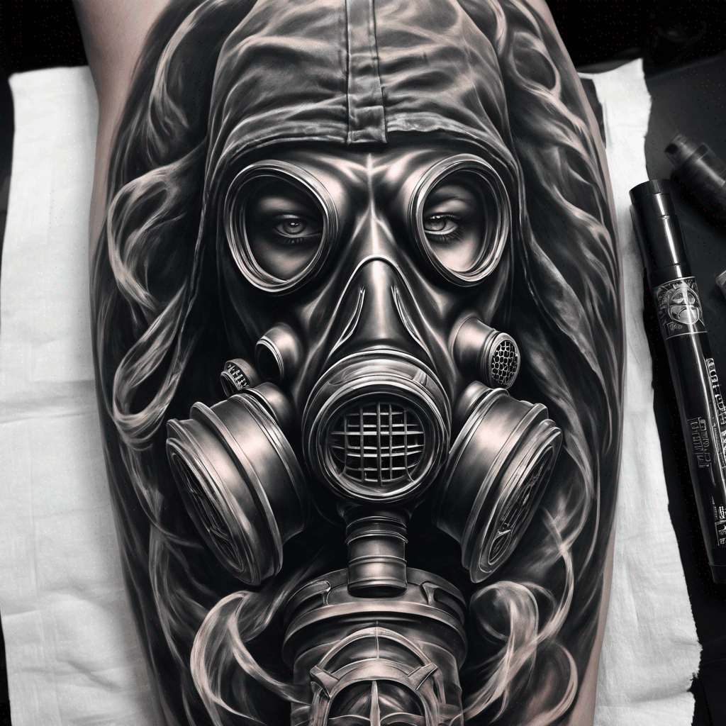 gas mask sun and moon