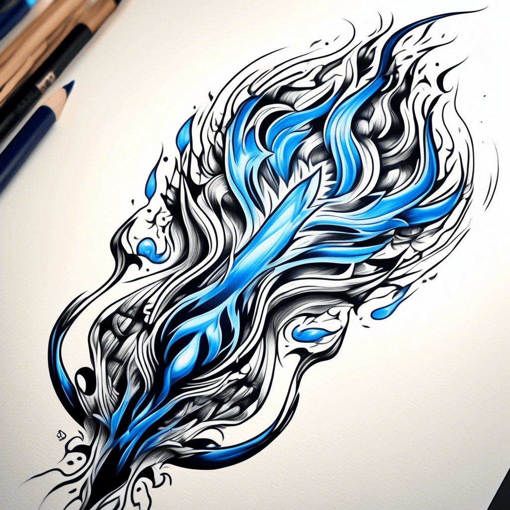 Black and blue flame 