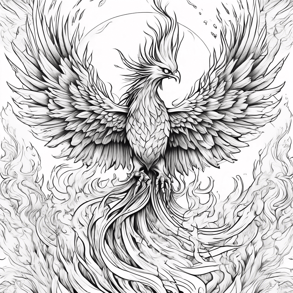 Phoenix rising from ashes