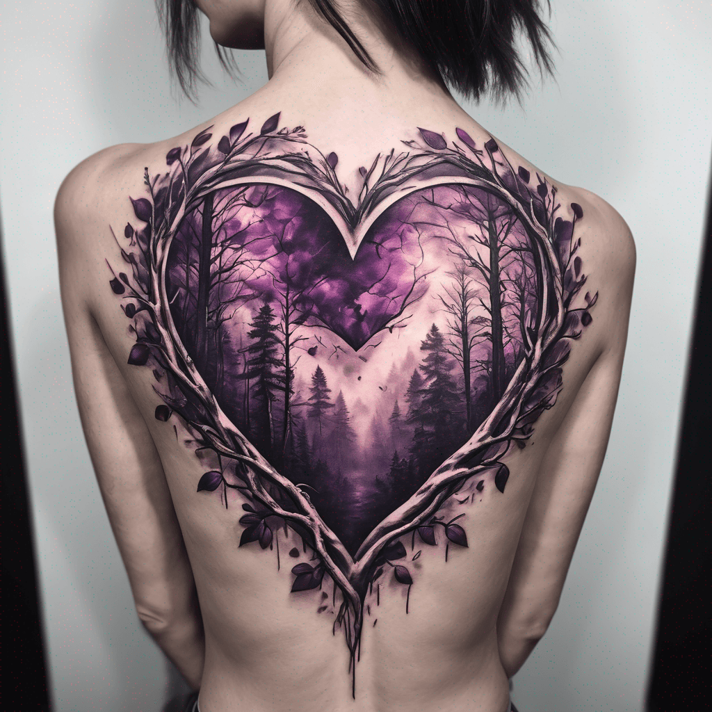 Purple heart and forest