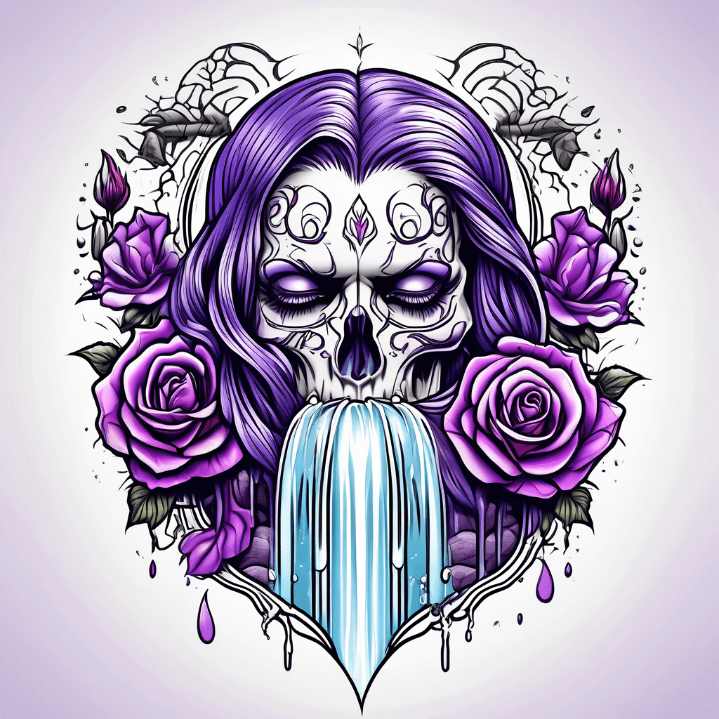 Waterfall and purple heart 