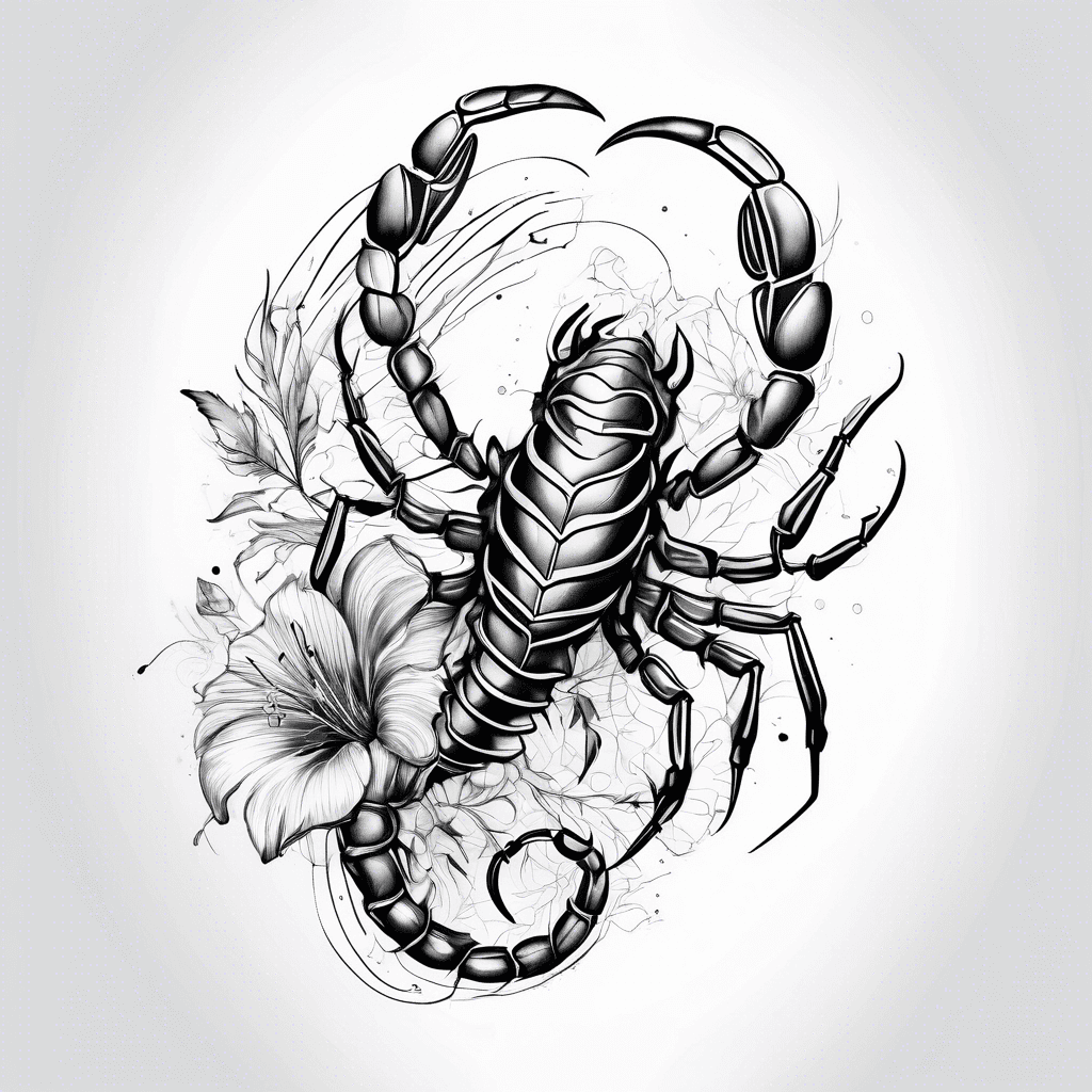 Floral scorpio tattoo