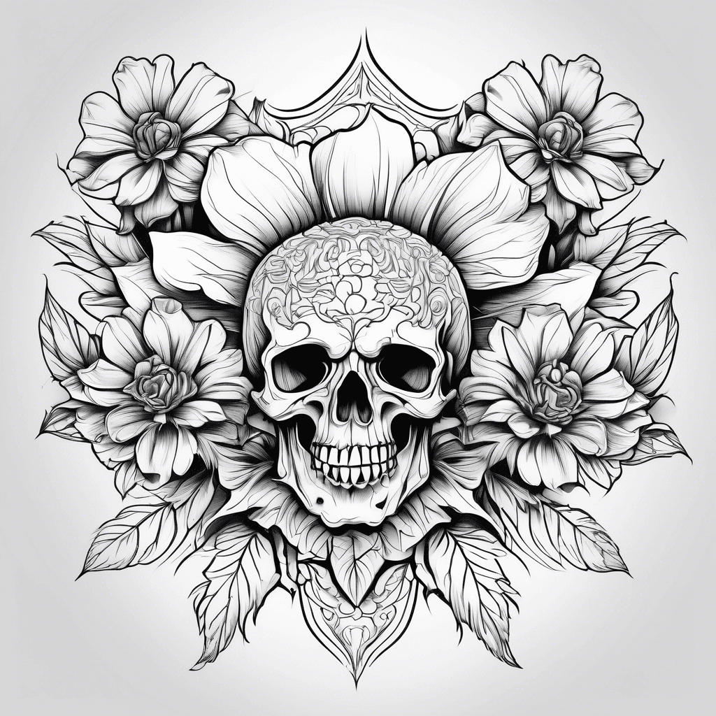 A flower with skulls