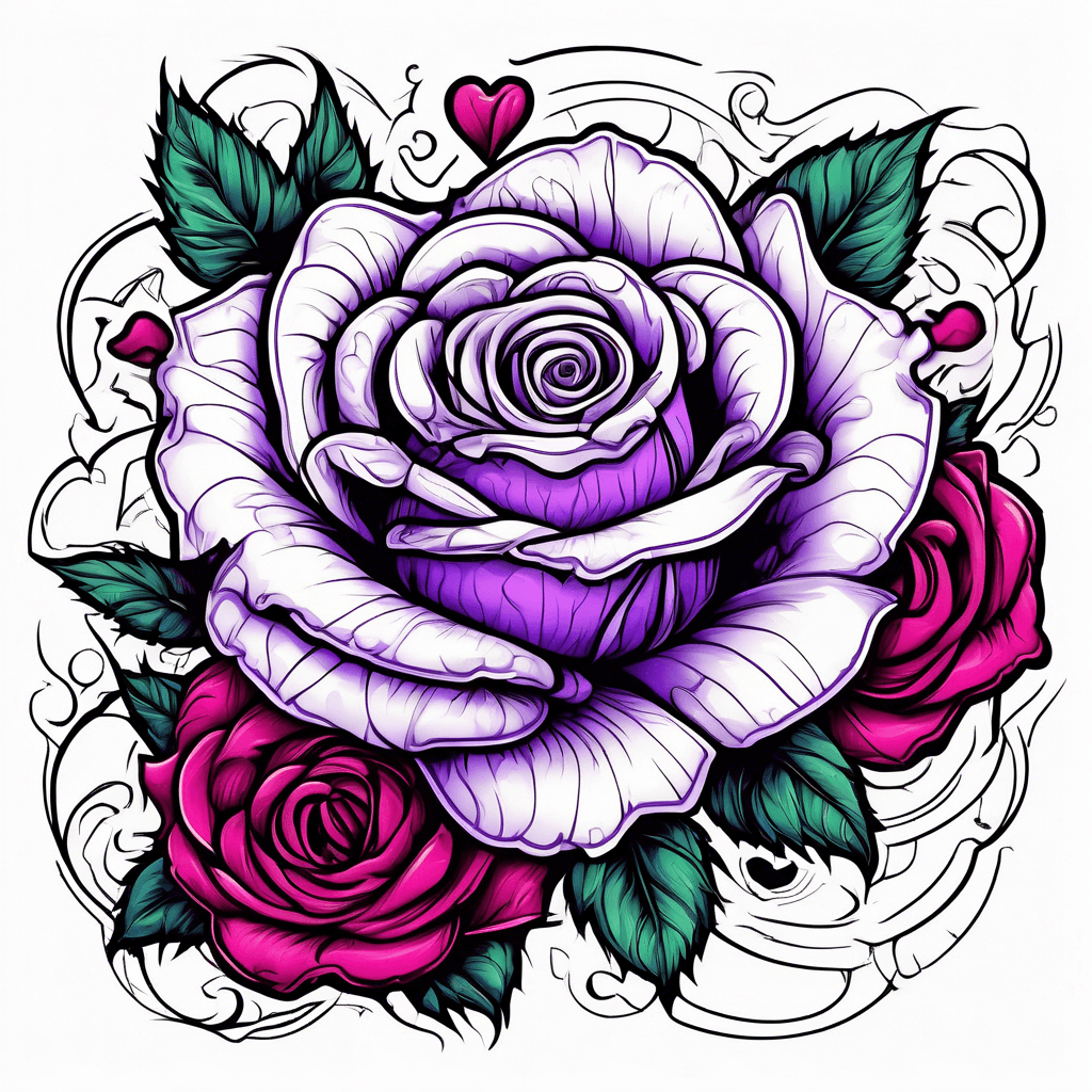 Purple rose and heart 