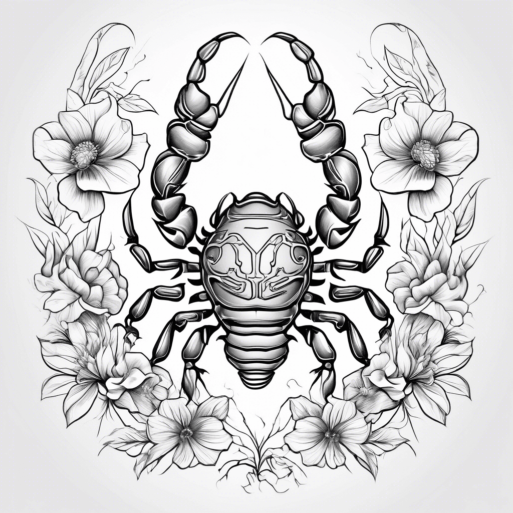 scorpio with flowers