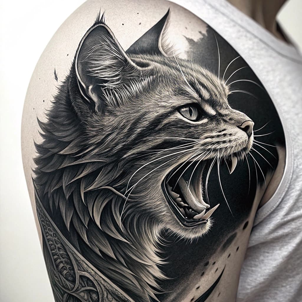 a angry cat