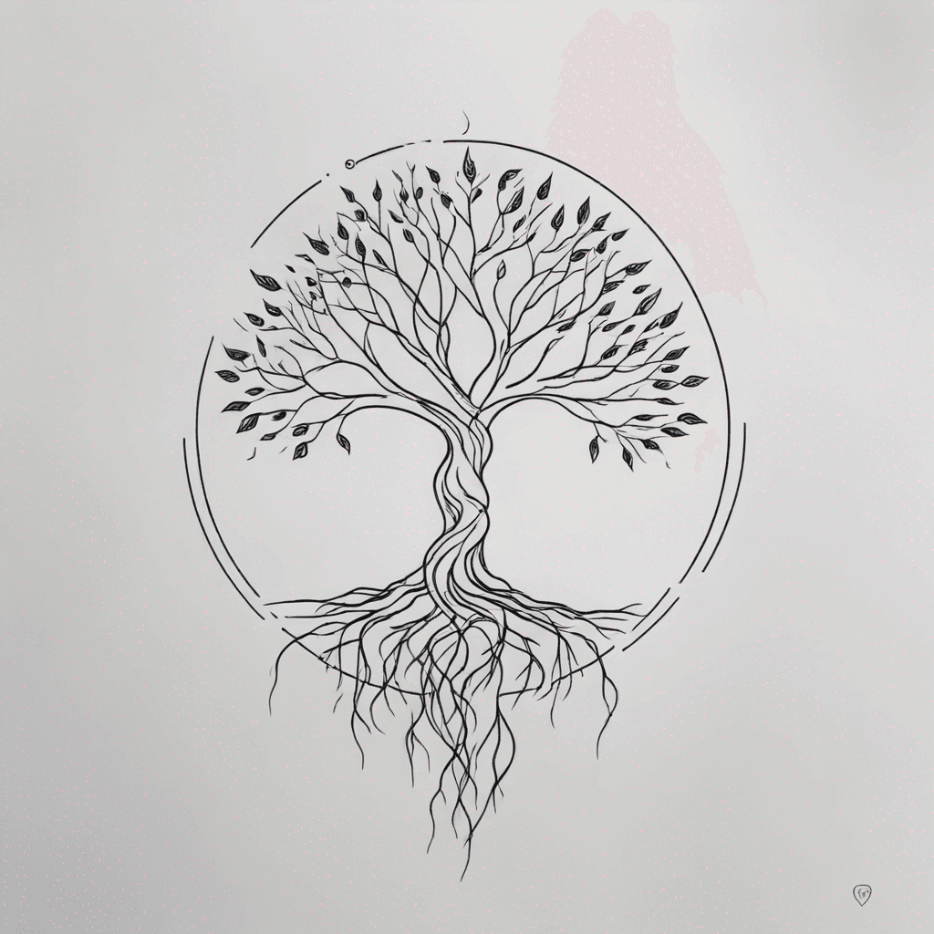 large tree with roots