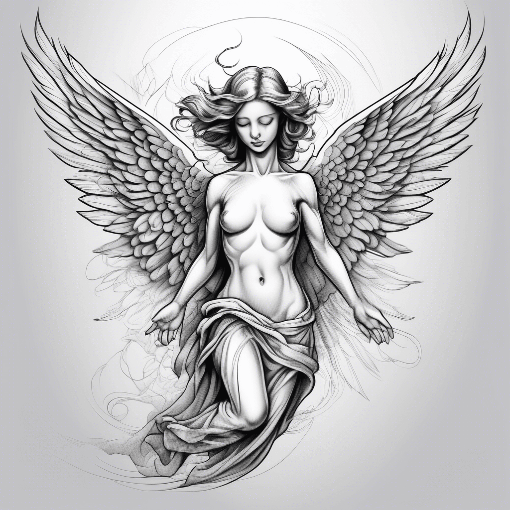 Angel flying downward 