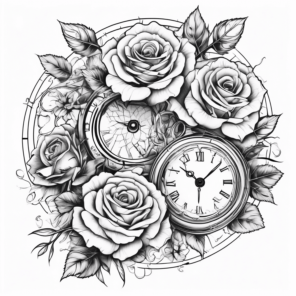 clocks and roses full sleave